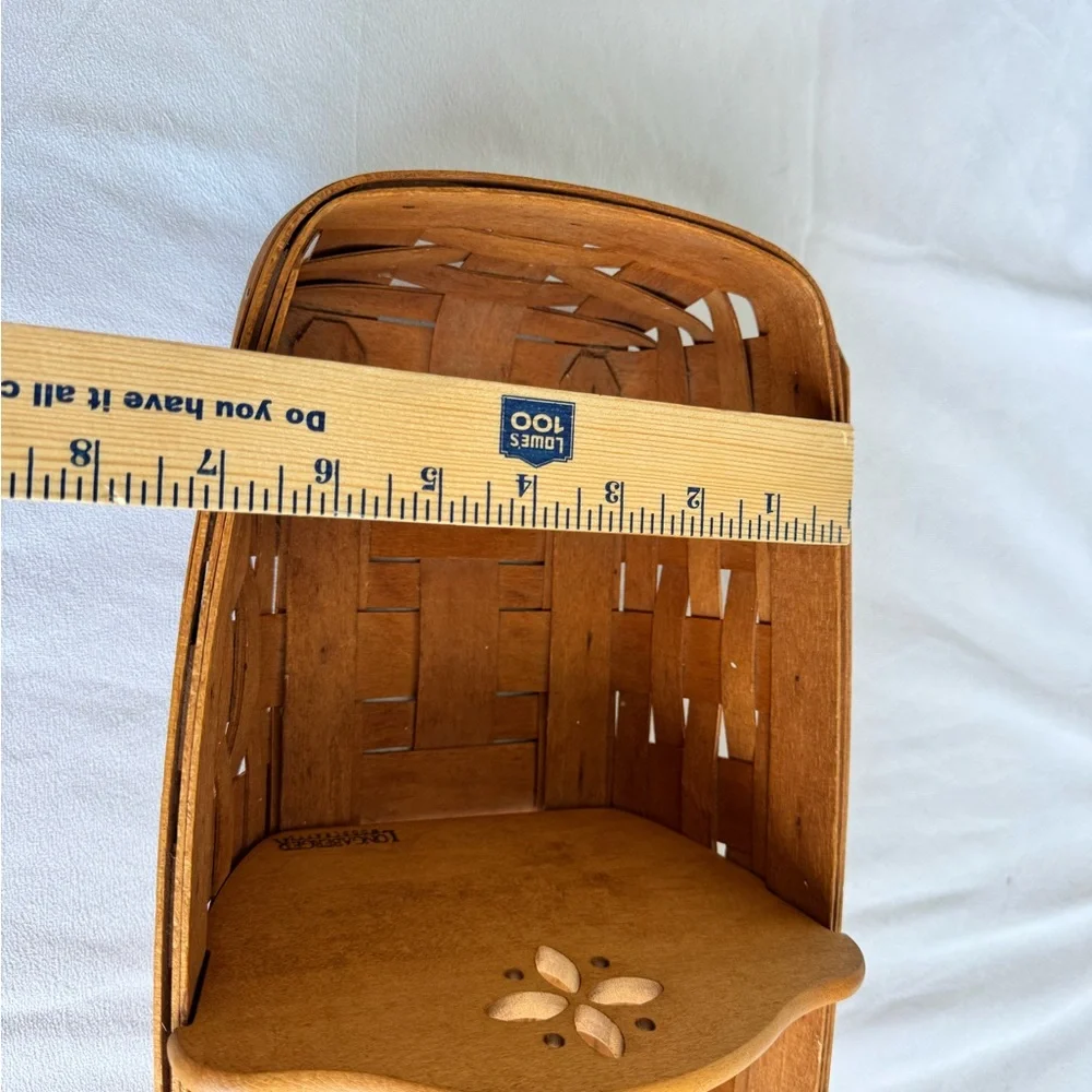 VINTAGE‎ Longaberger cracker Bread basket wooden divider carved flower detail